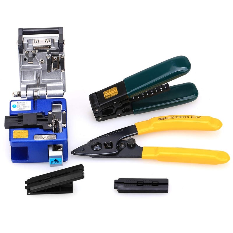 KELUSHI Optical Fiber Tool Kit Cold Connection tool Optical Fiber Stripping Cleaver for SUMITOMO with 36000 Cleaves and Fiber Optic Drop Cable Fiber Stripper CFS-2 Double Port Hole - Image 1